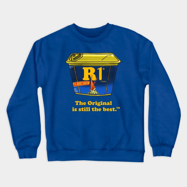 R1 Spam: The Original is Still the Best Crewneck Sweatshirt by LOBROCOP